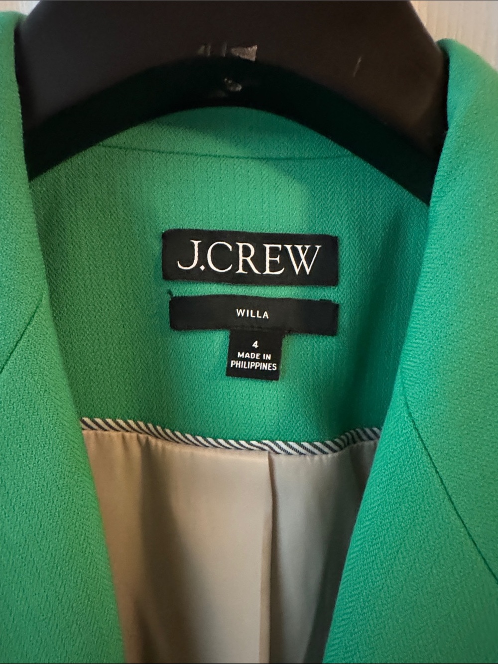 J. Crew Bright Green Single-Button Women's Blazer - Picture 2 of 3
